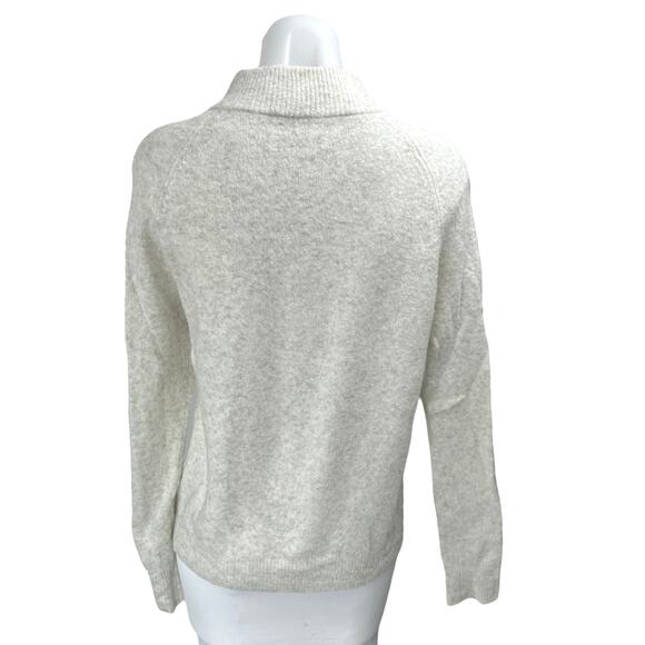 J.Crew Gray Knit Wool Mock Neck Button Long Sleeve Pullover Sweater Top Size XS - Picture 2 of 5